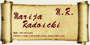 Marija Radoički vizit kartica